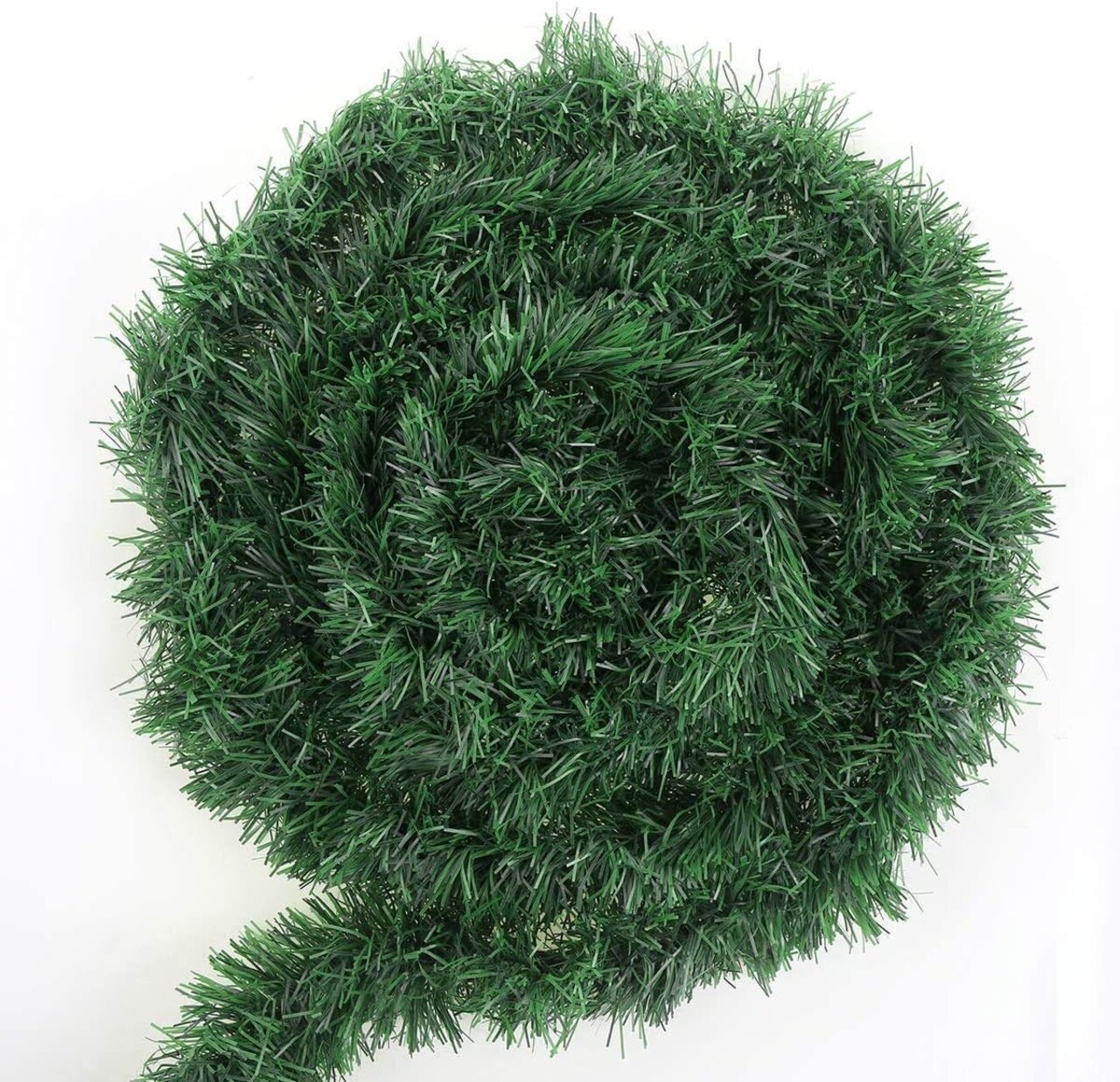 50 Feet Green Tinsel Artificial Pine Decorative Greenery (Green)